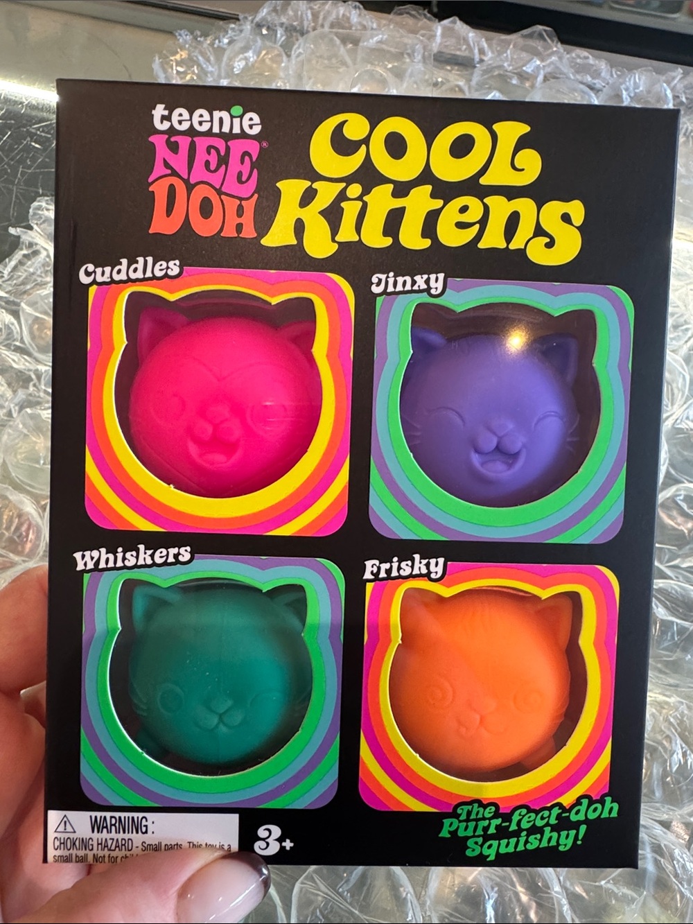 teenie NEE DOH Cool Kittens 4-Pack - Pink, Purple, Teal, Orange